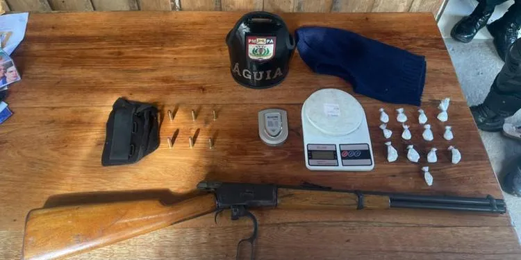 PM apreende arma e drogas na zona rural de Inhangapi e suspeito foge após troca de tiros